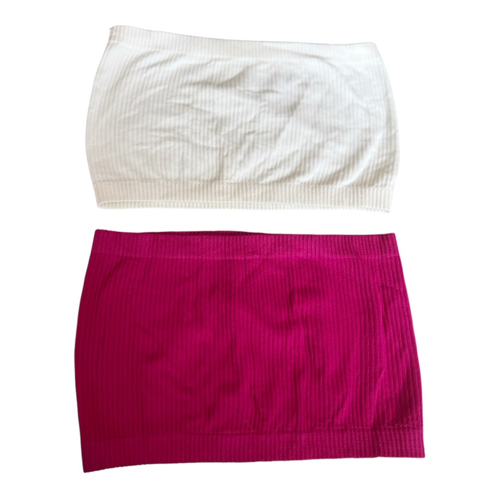 Aura Women’s Tube Tops size M/L White & Pink. Size M/L